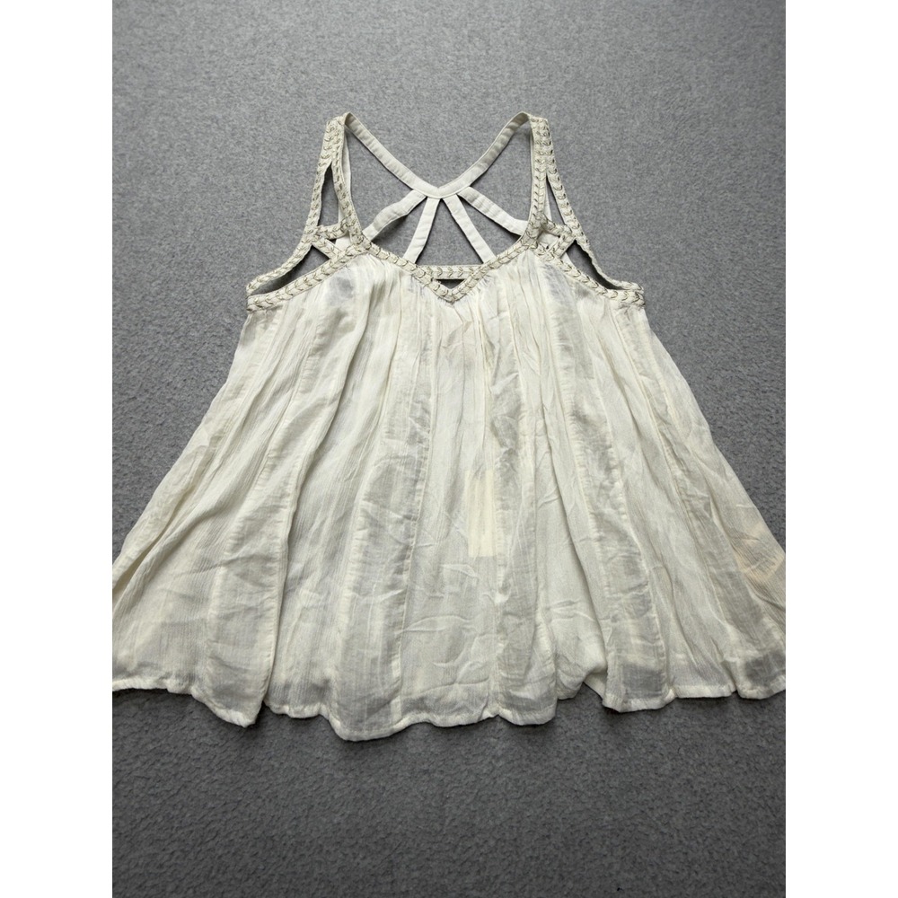 Vanessa Virginia Anthropologie Womens 4 White Boho Strappy Cami NWT - Picture 2 of 13